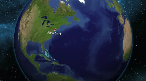 World Globe Map New York USA HD Video Animated 3-D High Definition Stock Footage 32499728