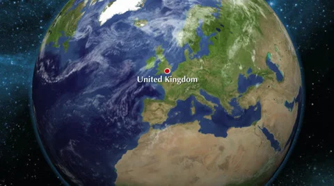 World Globe Map United Kingdom to USA HD Video Animated 3-D High Definition Stock Footage 32500017