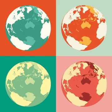 World globe maps. Vector illustration. Business background. World globe ma... Stock Photos