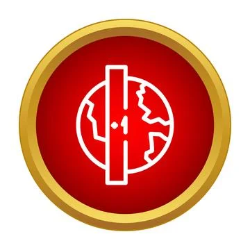 World globe with measurement ruler icon Illustrazione stock
