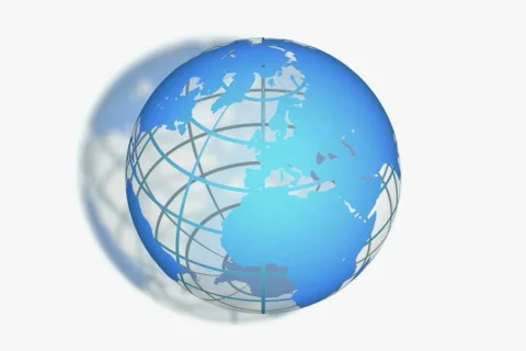 World Globe with Mesh NTSC Loopable Stockbeeldmateriaal 339528