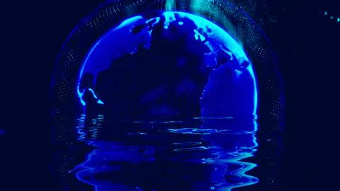 World globe metaverse earth map background. Futuristic technology background 스톡 일러스트