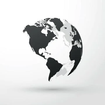 World globe north, central and south america Stock Illustration