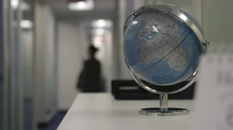 World globe in the office Video stock 58232149
