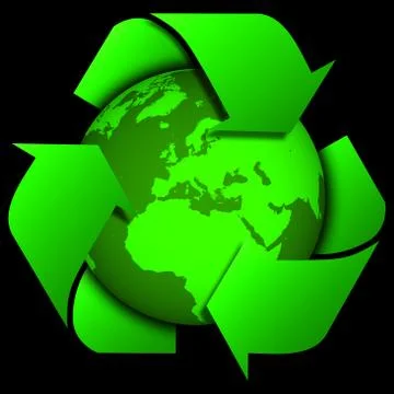 World globe or earth with recycle signs Stock Illustration