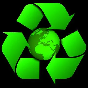 World globe or earth with recycle signs Stock Illustration