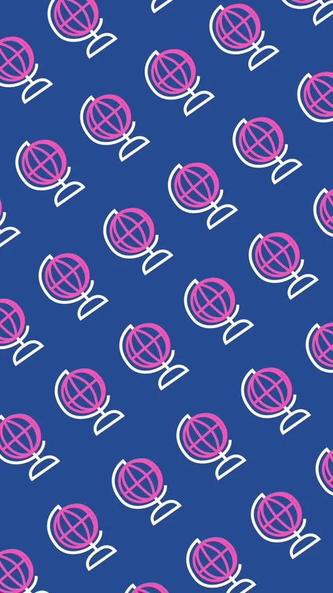 World globe pattern with seamless education line art icons background Stock Footage 334804640