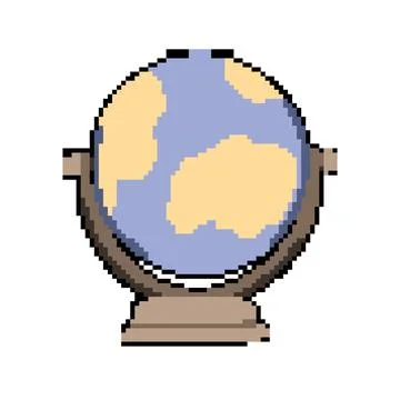 World globe pixel art vector illustration 스톡 일러스트