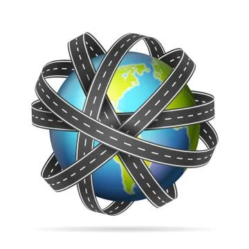 World globe roads Stock Illustration