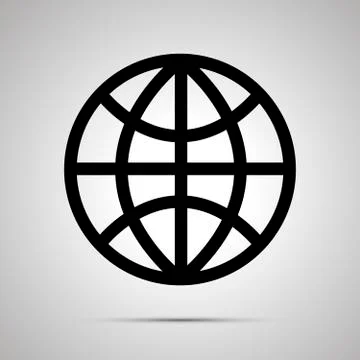 World globe simple black icon Stock Illustration