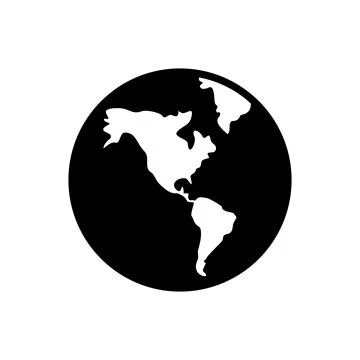 World globe solid vector icon. depicted as a solid black circle with white .. 스톡 일러스트