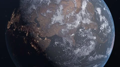 World globe spinning slowly animation. Zoom in planet Earth from space. Stock Footage