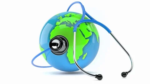 World globe with stethoscope Video stock 72377558