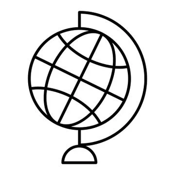 World globe thin line icon. Table globe vector illustration isolated on white Stock Illustration