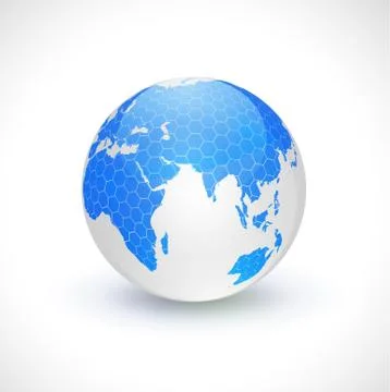 World globe transparency and tech concept isolated white background Stock Illustration