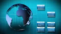 World globe turning on itself with an animted calendar Stock After Effects
