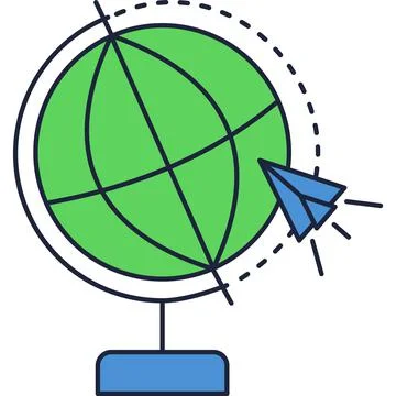 World globe vector earth map icon design Stock Illustration