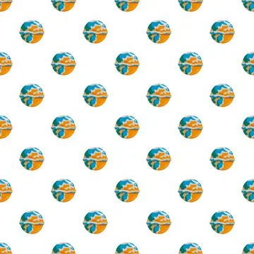 World globes forming a seamless pattern on a white background Illustrazione stock