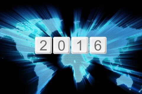 World glow background and keyboard button with word 2016 Stock Illustration