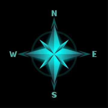 World glowing compass Stock Illustration