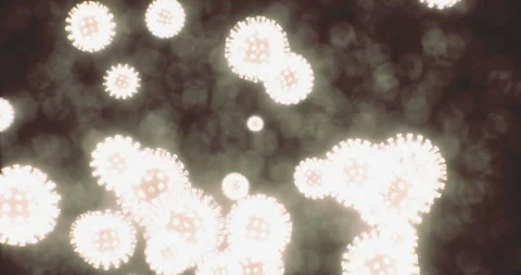 World of glowing tiny organisms floating gracefully Stock Footage 318793815