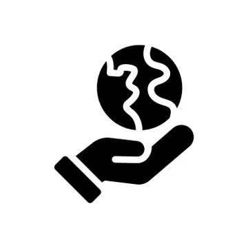 World glyph flat icon Stock Illustration