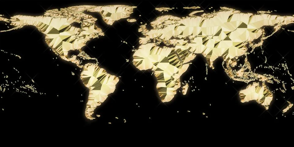 World gold map Stock Illustration