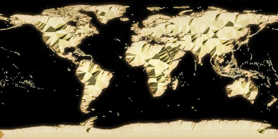 World gold map Stock Illustration