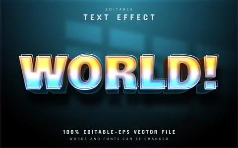 World gradient text effect Stock Illustration
