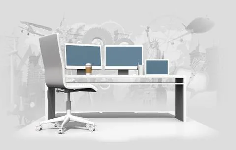 World of graphic design 3d concept illustration Stock Illustration