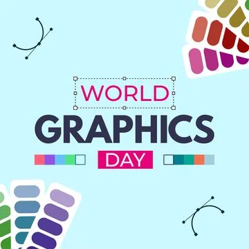 World Graphics Day Text effect with Multi-colour shade, Standard vector desig Stock Illustration