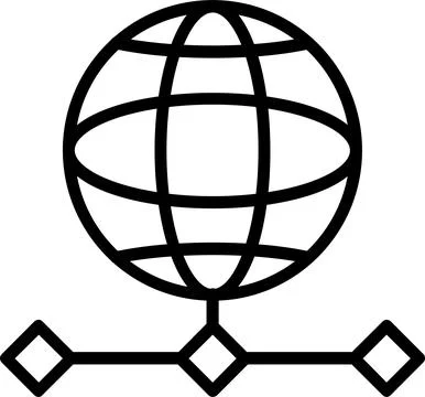 World Grid Line Icon Design Stock Illustration