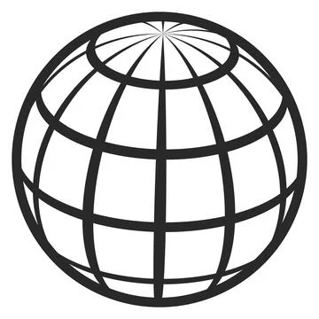 World grid sphere icon. Globe linear symbol 스톡 일러스트