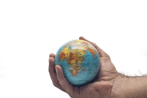 World in hand isolated Stock Photos