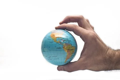 World in hand isolated Stock Photos