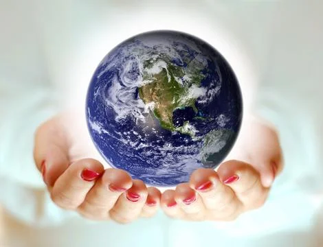 World in hand Foto stock