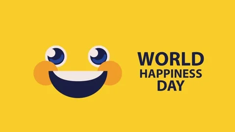 World happiness day motion graphic animation with joyful yellow smiling emo.. Stock Footage 338993417