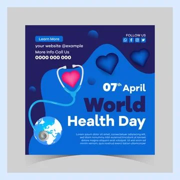 World Health Day posts concept. hospital World Health Day Campaign template Stock Illustration