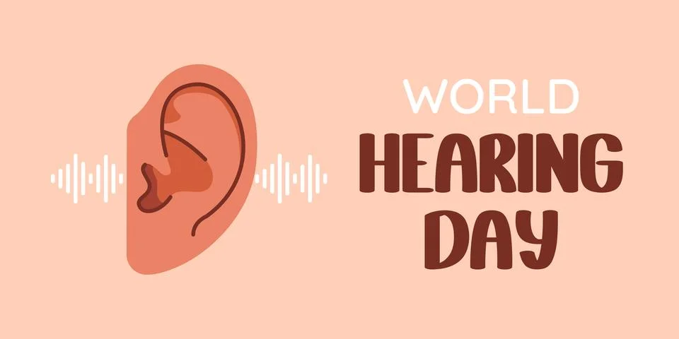 World hearing day. Vector flat banner. Stock Illustration