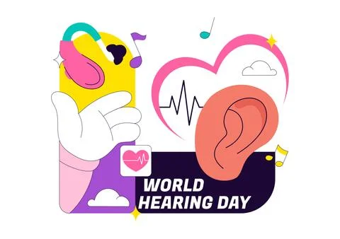 World Hearing Day Vector Illustration On March 3rd Promoting Deafness Preve.. Stock Illustration