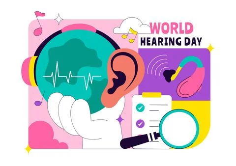 World Hearing Day Vector Illustration On March 3rd Promoting Deafness Preve.. Stock Illustration