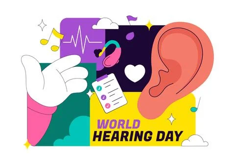 World Hearing Day Vector Illustration On March 3rd Promoting Deafness Preve.. Stock Illustration