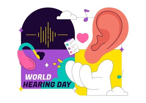 World Hearing Day Vector Illustration On March 3rd Promoting Deafness Preve.. Stock Illustration