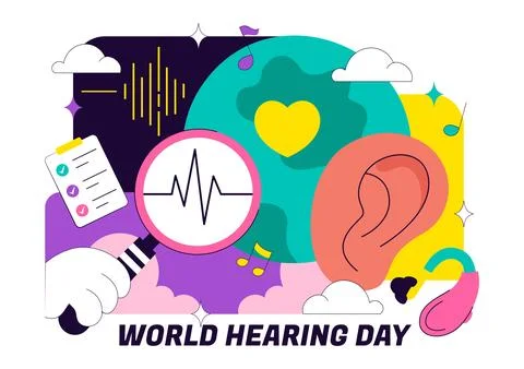 World Hearing Day Vector Illustration On March 3rd Promoting Deafness Preve.. Stock Illustration