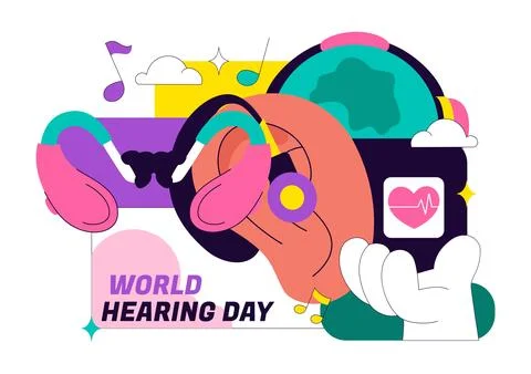World Hearing Day Vector Illustration On March 3rd Promoting Deafness Preve.. Stock Illustration