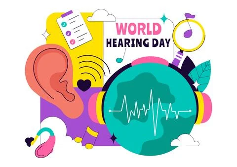 World Hearing Day Vector Illustration On March 3rd Promoting Deafness Preve.. Stock Illustration