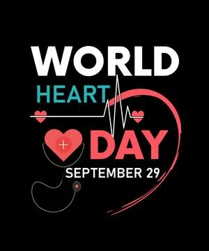 World Heart Day vector T shirt illustration Stock Illustration