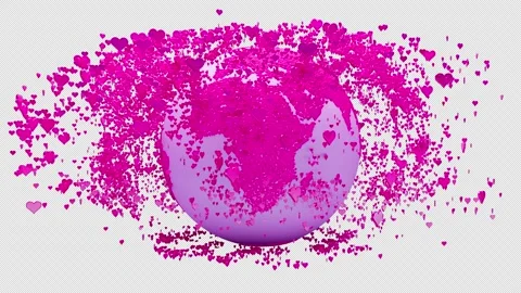 World Hearts Particles 01-alpha Stock Footage 262441107