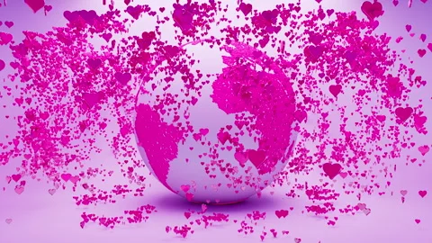 World Hearts Particles 01 Stock Footage 262441053