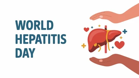 World Hepatitis Day Animated Concept with Human Liver and Caring Hands Stock Footage 335477199